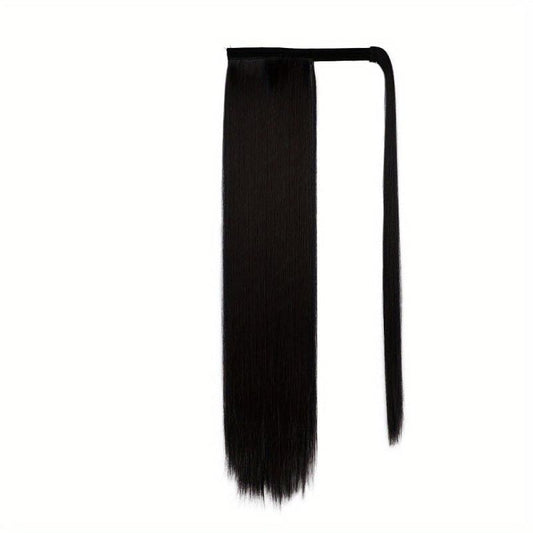 Straight Ponytail Extension Wrap Around Long Hair 60-96 Cm Synthetic Hairpiece