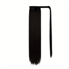 Straight Ponytail Extension Wrap Around Long Hair 60-96 Cm Synthetic Hairpiece