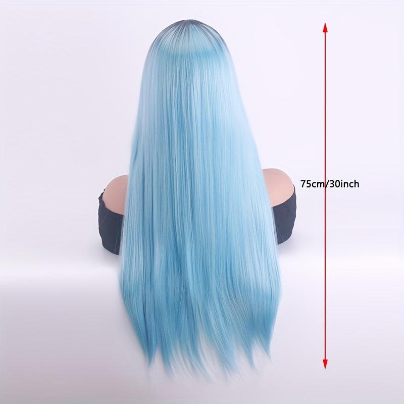 Colorful Long Straight Synthetic Wig Heat Resistant