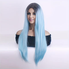 Colorful Long Straight Synthetic Wig Heat Resistant