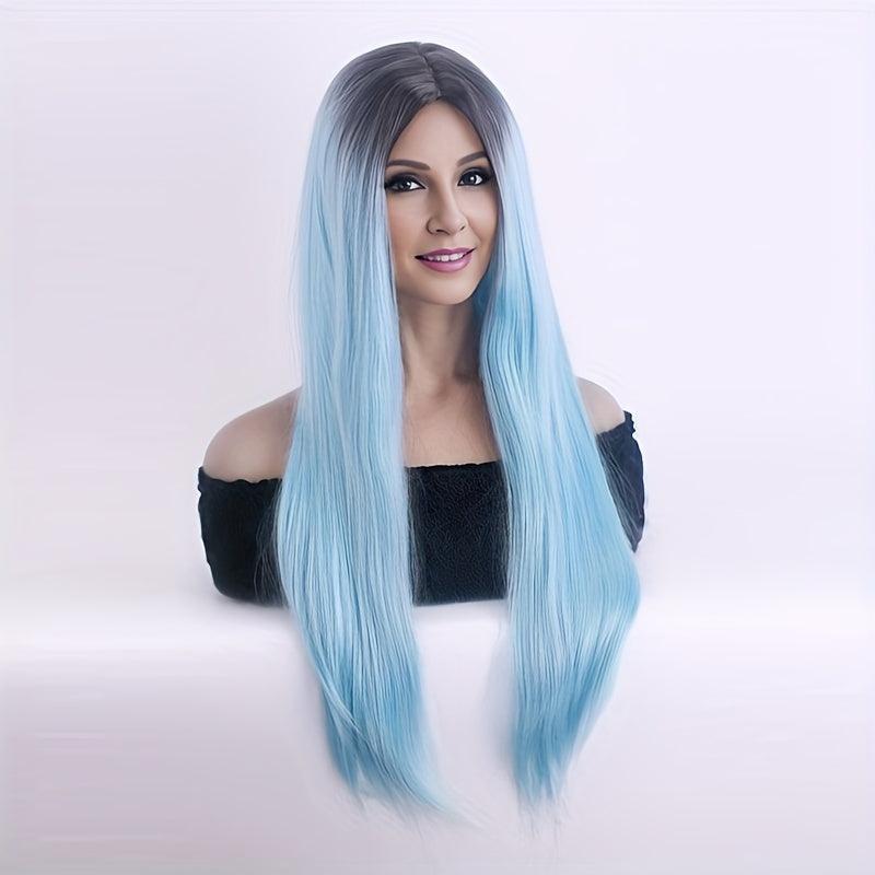 Colorful Long Straight Synthetic Wig Heat Resistant
