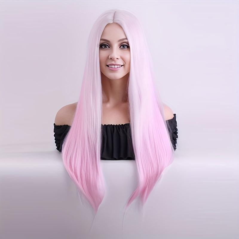 Colorful Long Straight Synthetic Wig Heat Resistant