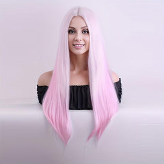 Colorful Long Straight Synthetic Wig Heat Resistant
