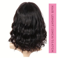 Short Human Hair Wigs With Bangs Brazilian Body Wave Virgin Human Hair Wigs
