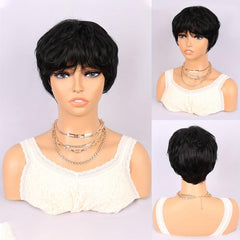 Short Pixie Cut Synthetic Hair Wig With Bangs
