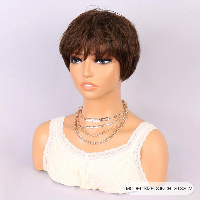 Short Pixie Cut Synthetic Hair Wig With Bangs