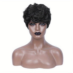 Short Curly Pixie Wigs Natural Wavy Synthetic Hair Wigs