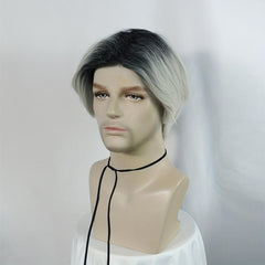 Ombre Silvery Straight Hair Cosplay Wigs
