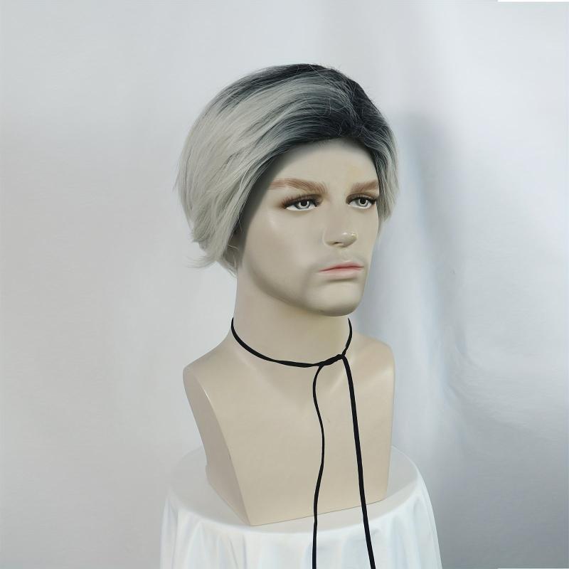 Ombre Silvery Straight Hair Cosplay Wigs