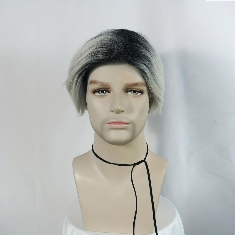 Ombre Silvery Straight Hair Cosplay Wigs