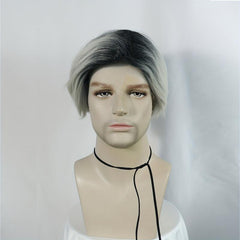 Ombre Silvery Straight Hair Cosplay Wigs
