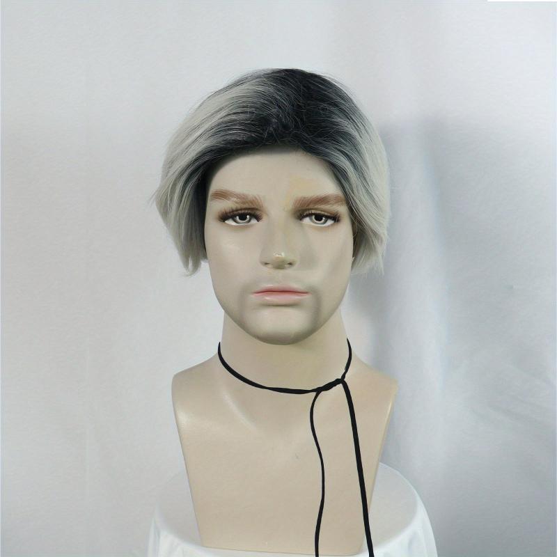 Ombre Silvery Straight Hair Cosplay Wigs