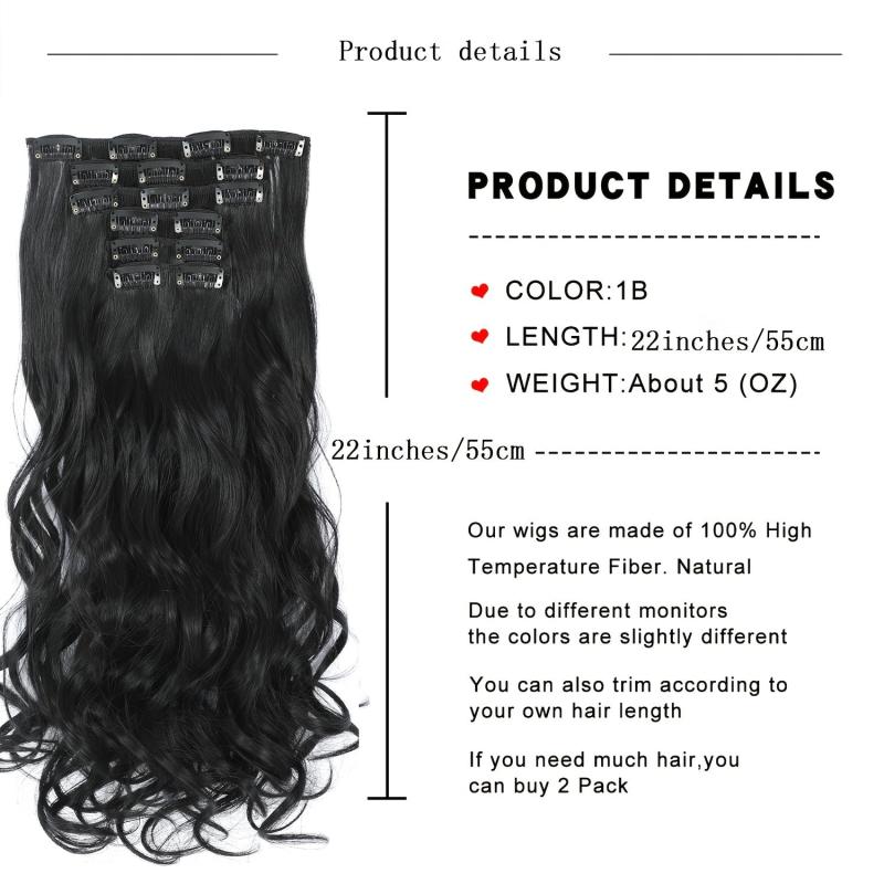 6pcs Long Wavy Curly Hair Extensions for Daily Use