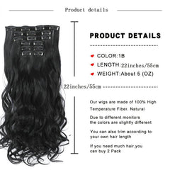 6pcs Long Wavy Curly Hair Extensions for Daily Use