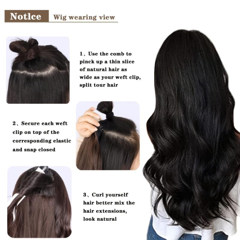 6pcs Long Wavy Curly Hair Extensions for Daily Use