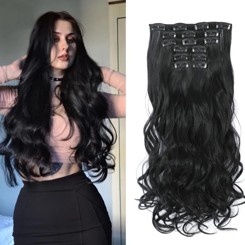 6pcs Long Wavy Curly Hair Extensions for Daily Use
