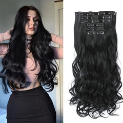 6pcs Long Wavy Curly Hair Extensions for Daily Use