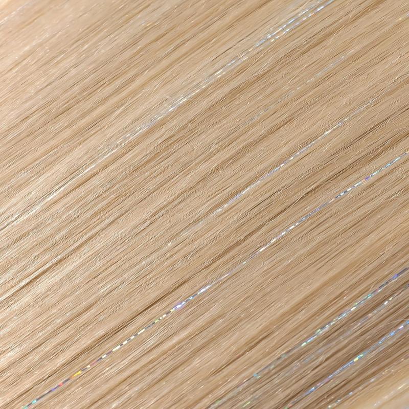 Blonde Ponytail Extension With Hair Tinsel Long Wrap Around Heat Resistant