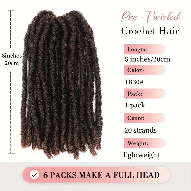 Dreadlock Braids Hair Pieces Synthetic Crochet Hair Extensions Natural Look