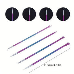 4pcs Multicolour Blackhead Remover Kit with Case