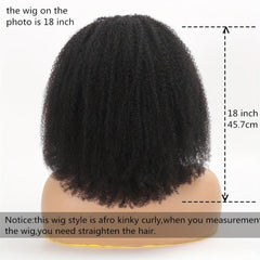 180 Density Afro Kinky Curly Wig with Bangs for Women