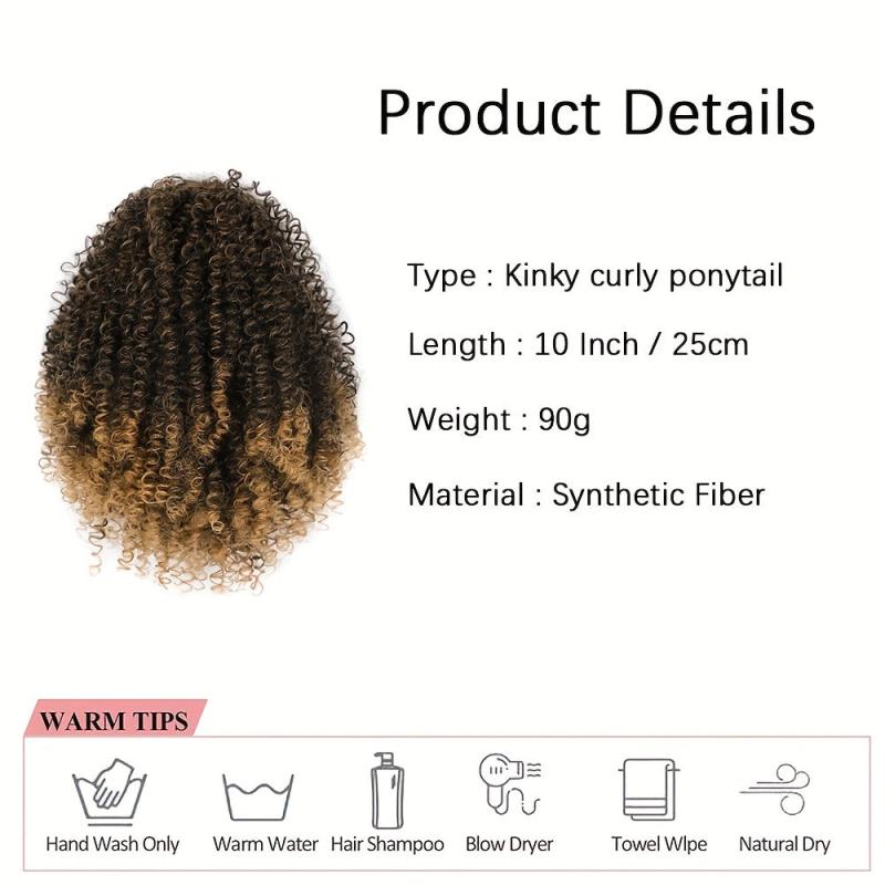 Kinky Curly Drawstring Ponytail Extension 25.4cm