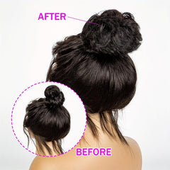 100% Human Hair Bun Scrunchies Ponytail Extensions Curly Hair Bun Piece
