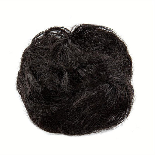 100% Human Hair Bun Scrunchies Ponytail Extensions Curly Hair Bun Piece