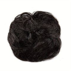 100% Human Hair Bun Scrunchies Ponytail Extensions Curly Hair Bun Piece