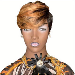 Short Pixie Cut Wig With Bangs Synthetic Short Wig For Cosplay