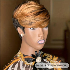 Short Pixie Cut Wig With Bangs Synthetic Short Wig For Cosplay