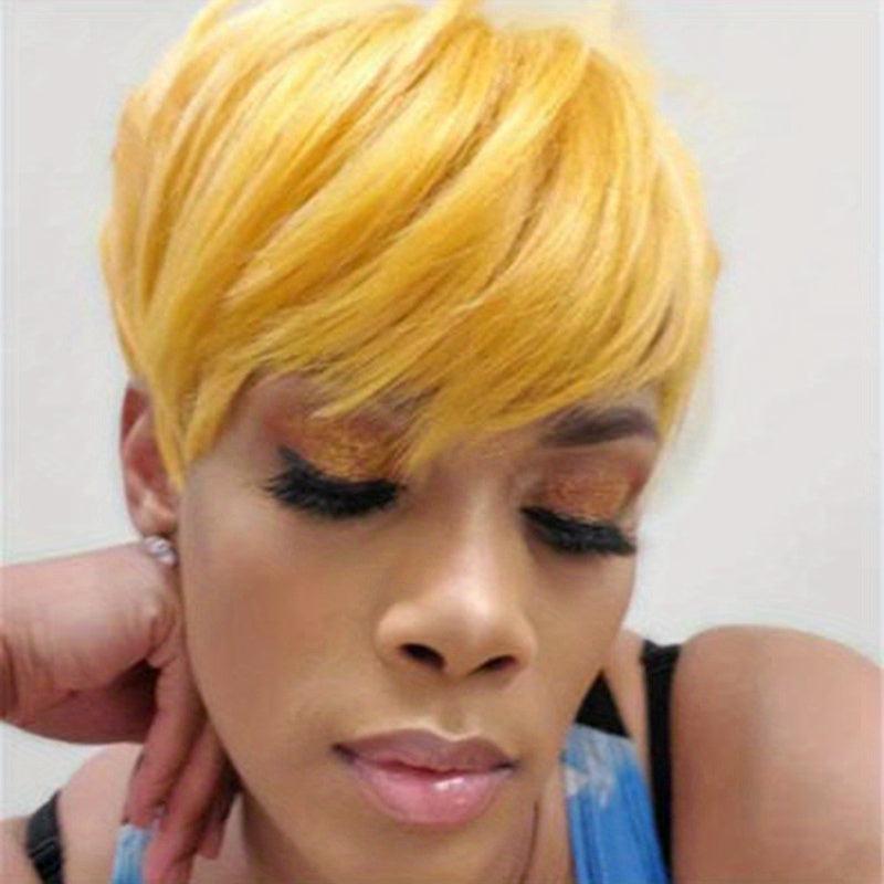 Short Pixie Cut Wig With Bangs Synthetic Short Wig For Cosplay