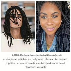 Human Hair Crochet Hair Extensions 30 Strands pack Diameter 0