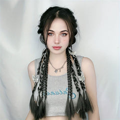Butterfly Decor Braids Ponytail Hair Extensions