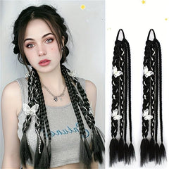 Butterfly Decor Braids Ponytail Hair Extensions