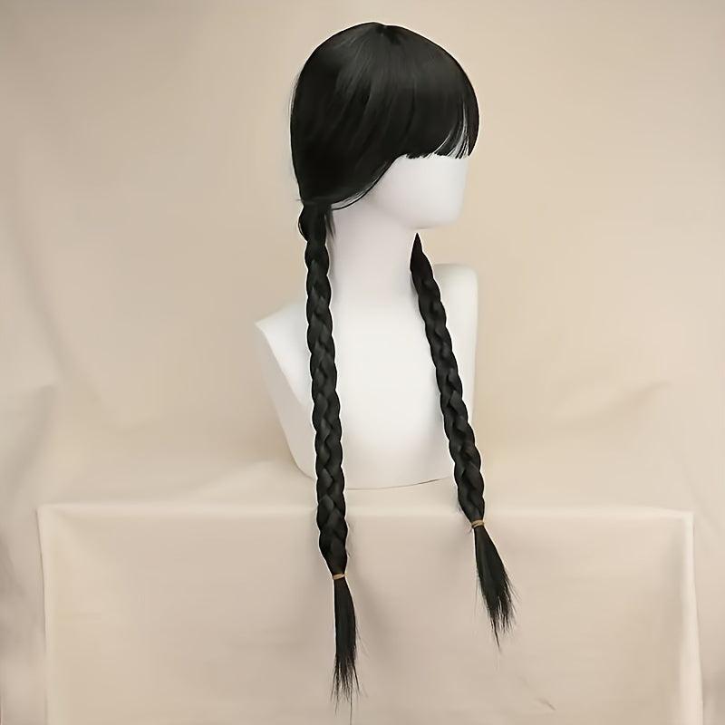 Long Braided Wig for Girls Halloween Party with Wig Cap