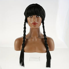 Long Braided Wig for Girls Halloween Party with Wig Cap