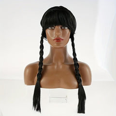 Long Braided Wig for Girls Halloween Party with Wig Cap