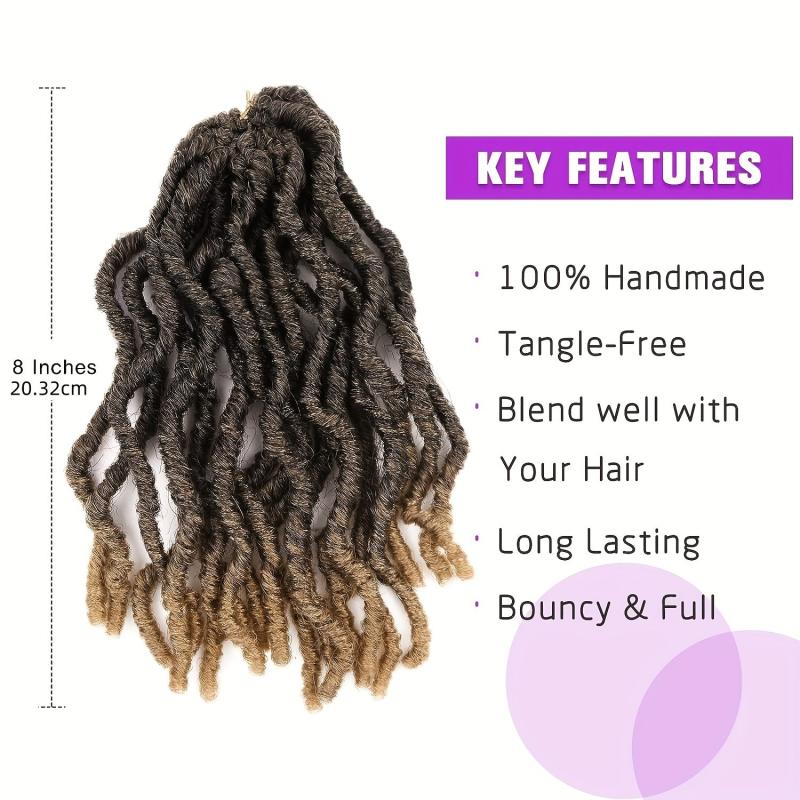 Short Faux Locs Crochet Hair Extensions Ombre Synthetic Crochet Hair