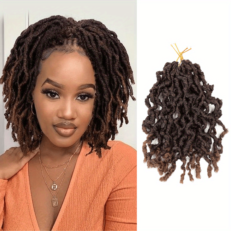 Short Faux Locs Crochet Hair Extensions Ombre Synthetic Crochet Hair