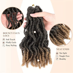 Short Faux Locs Crochet Hair Extensions Ombre Synthetic Crochet Hair
