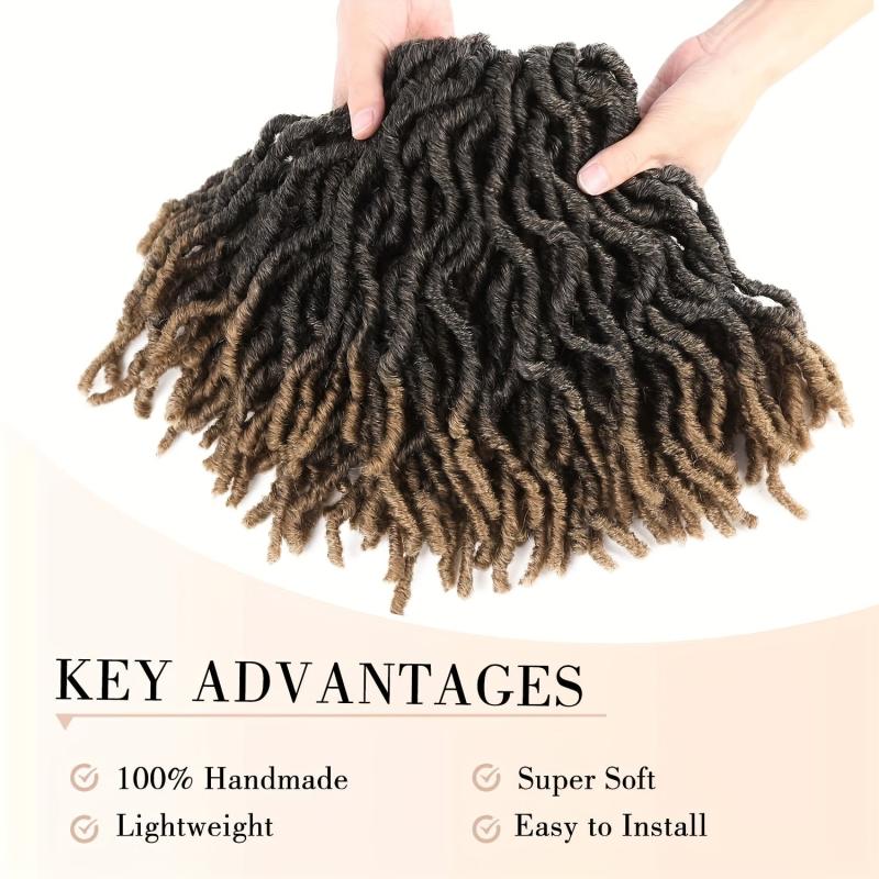 Short Faux Locs Crochet Hair Extensions Ombre Synthetic Crochet Hair