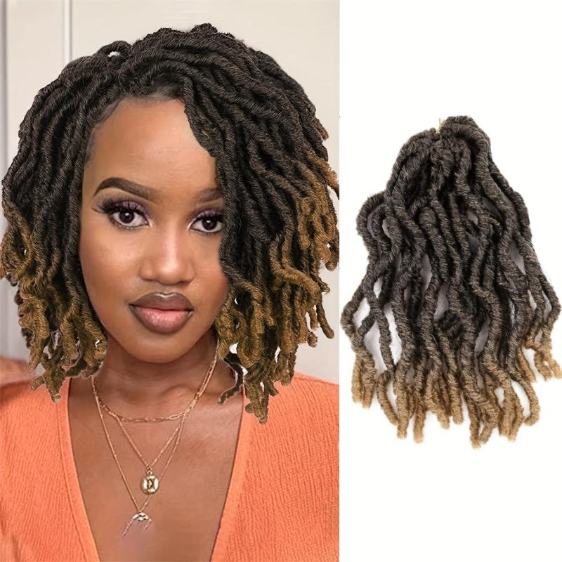Short Faux Locs Crochet Hair Extensions Ombre Synthetic Crochet Hair