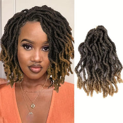 Short Faux Locs Crochet Hair Extensions Ombre Synthetic Crochet Hair