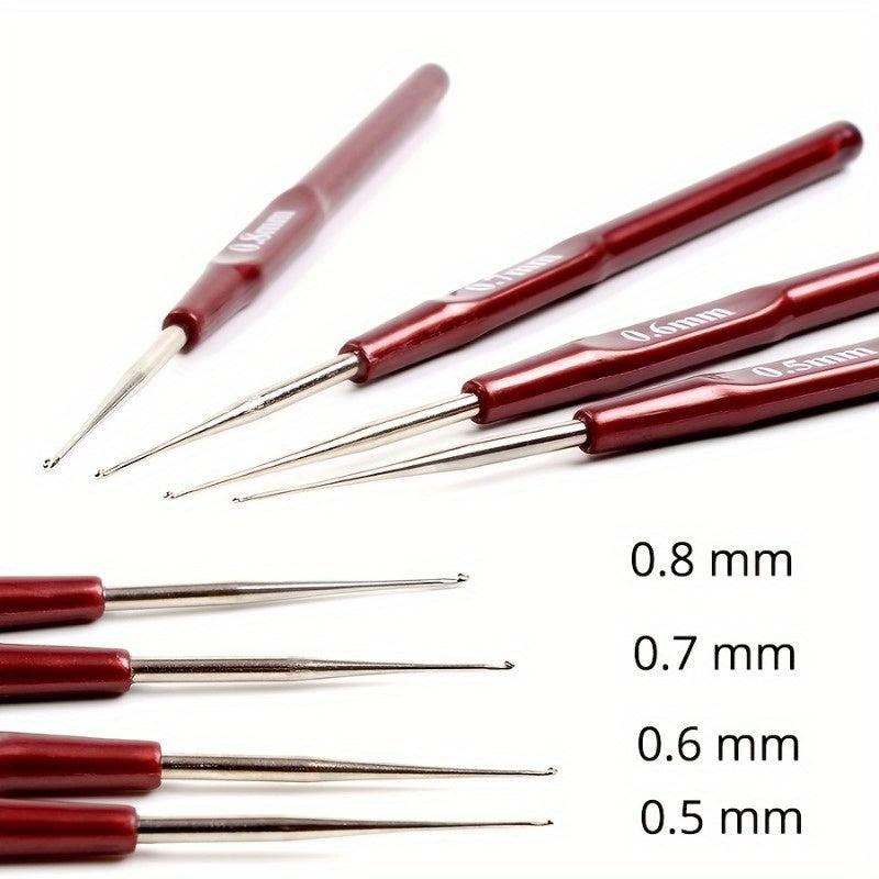 Crochet Hooks Set Small Sizes with Caps and Case