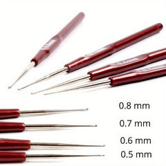 Crochet Hooks Set Small Sizes with Caps and Case