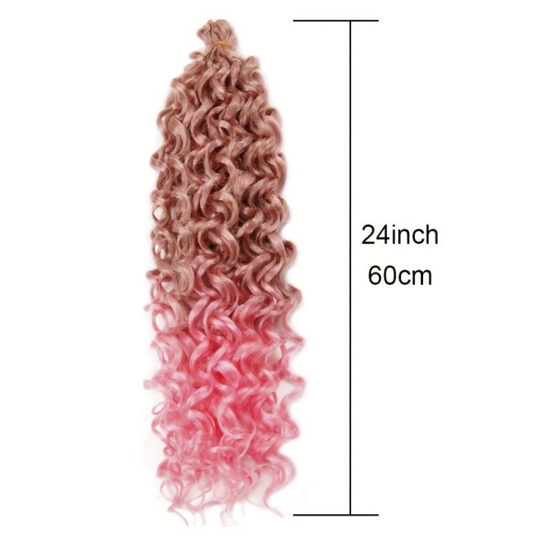 Ombre Braiding Hair Extensions Ocean Wave Deep Curly Pink 613
