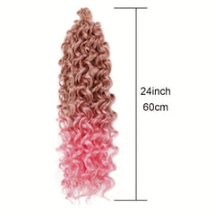 Ombre Braiding Hair Extensions Ocean Wave Deep Curly Pink 613