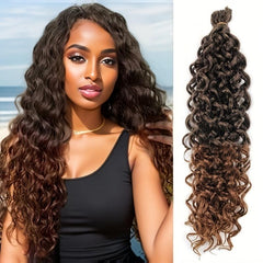 Ombre Braiding Hair Extensions Ocean Wave Deep Curly Pink 613