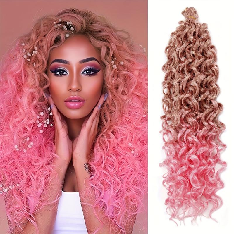 Ombre Braiding Hair Extensions Ocean Wave Deep Curly Pink 613